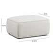Pemberly Row Contemporary Sand Upcycled Linen Ottoman - 39