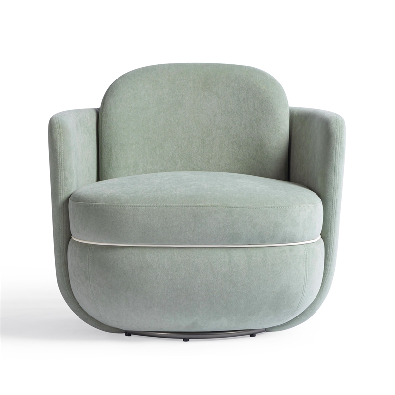 Pemberly Row Mint Green Velvet Swivel Chair - 30.8
