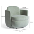Pemberly Row Mint Green Velvet Swivel Chair - 30.8