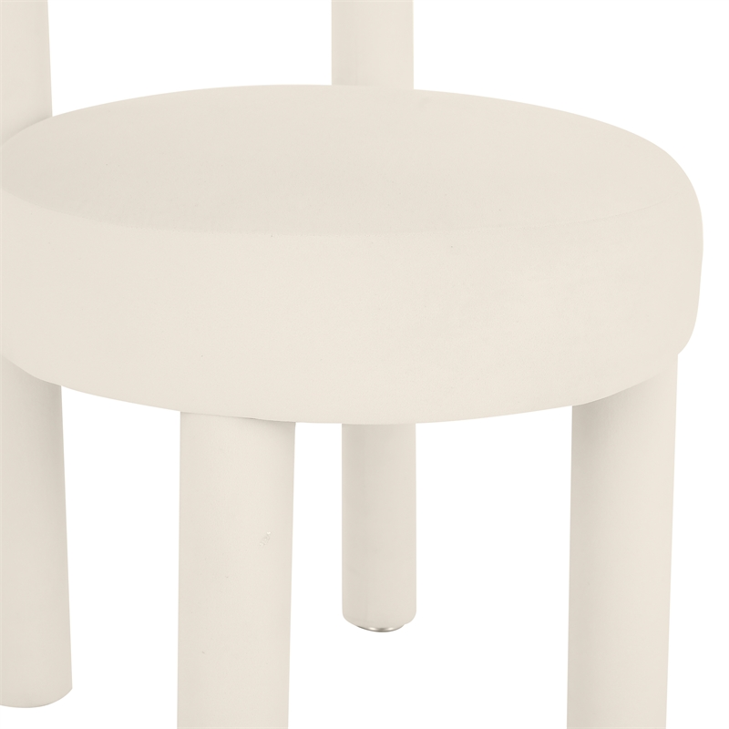 Pemberly Row Handmade Transitional Cream Velvet Dining Chair