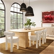 Pemberly Row Handmade Transitional Cream Velvet Dining Chair