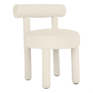 Pemberly Row Handmade Transitional Cream Velvet Dining Chair