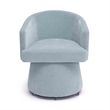 Pemberly Row Faded Blue Upcycled Chenille Rolling Desk Chair