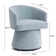 Pemberly Row Faded Blue Upcycled Chenille Rolling Desk Chair