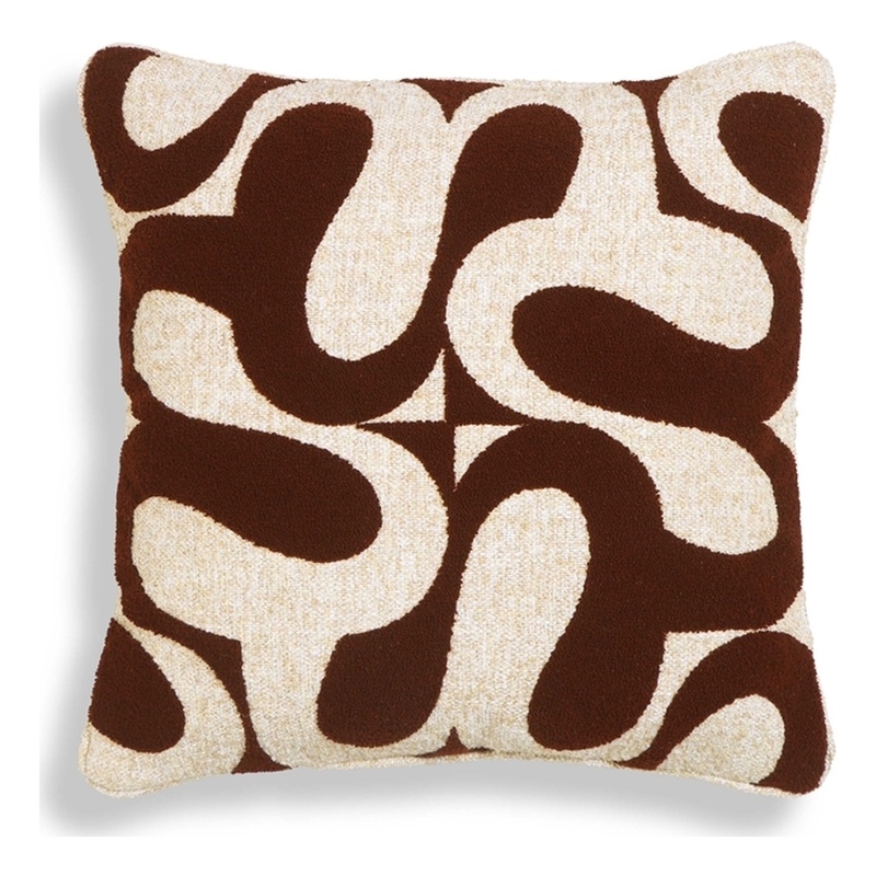 Pemberly Row Contemporary Chocolate Brown Boucle Accent Cushion