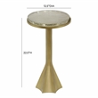 Pemberly Row Contemporary Round Aluminum Side Table in Antique Brass