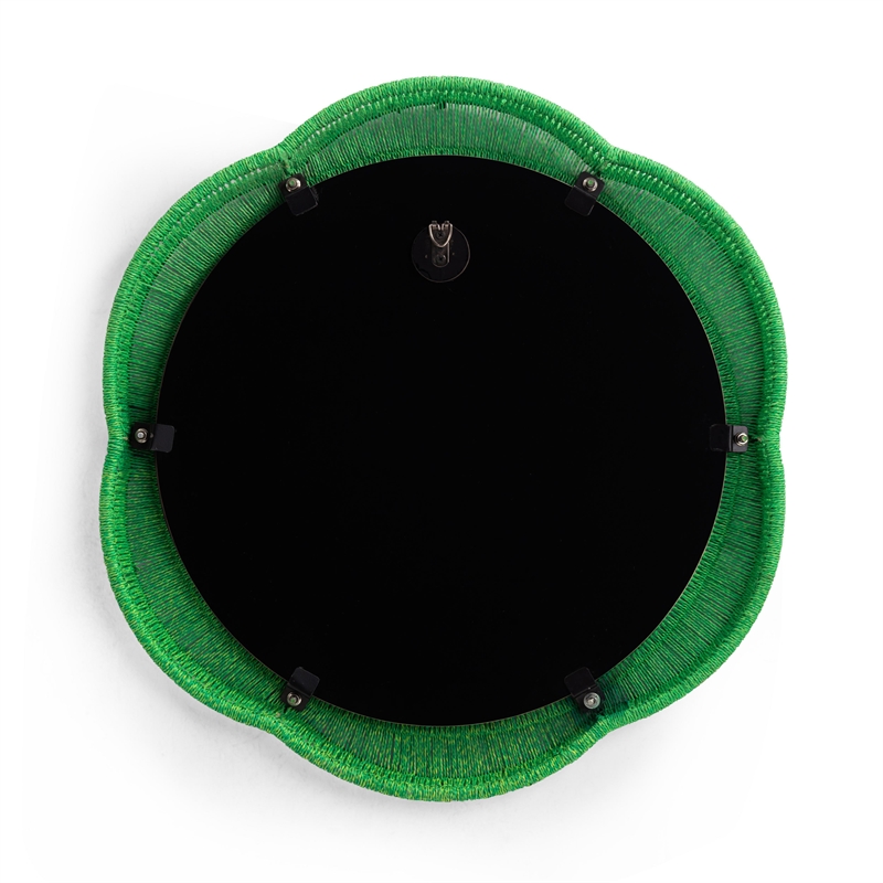 Pemberly Row Contemporary Green Wall Mirror - 26.6