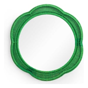 Pemberly Row Contemporary Green Wall Mirror - 26.6&quotW x 1.9&quotD x 26.6&quotH