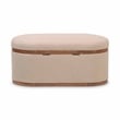 Pemberly Row Modern / Contemporary Ivory Boucle Oval Storage Ottoman