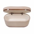Pemberly Row Modern / Contemporary Ivory Boucle Oval Storage Ottoman