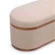 Pemberly Row Modern / Contemporary Ivory Boucle Oval Storage Ottoman