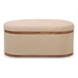 Pemberly Row Modern / Contemporary Ivory Boucle Oval Storage Ottoman