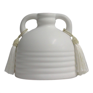 Pemberly Row Handmade Contemporary White Finish Ceramic Vase