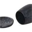Pemberly Row Contemporary Rounded Black Swirl Resin Kiddush Cup