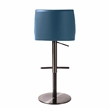 Pemberly Row Transitional Blue Vegan Leather on Black Adjustable Stool
