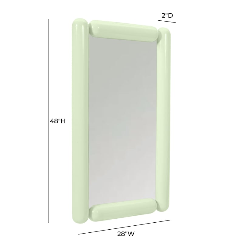 Pemberly Row Contemporary Mint Green Tubular Metal Frame Wall Mirror