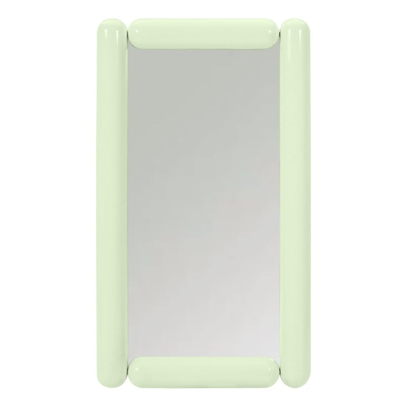 Pemberly Row Contemporary Mint Green Tubular Metal Frame Wall Mirror