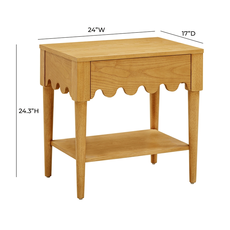Pemberly Row Handmade Modern / Contemporary Natural Ash Nightstand