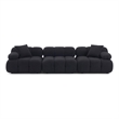 Pemberly Row Contemporary Black Vegan Shearling Modular Sofa
