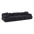 Pemberly Row Contemporary Black Vegan Shearling Modular Sofa