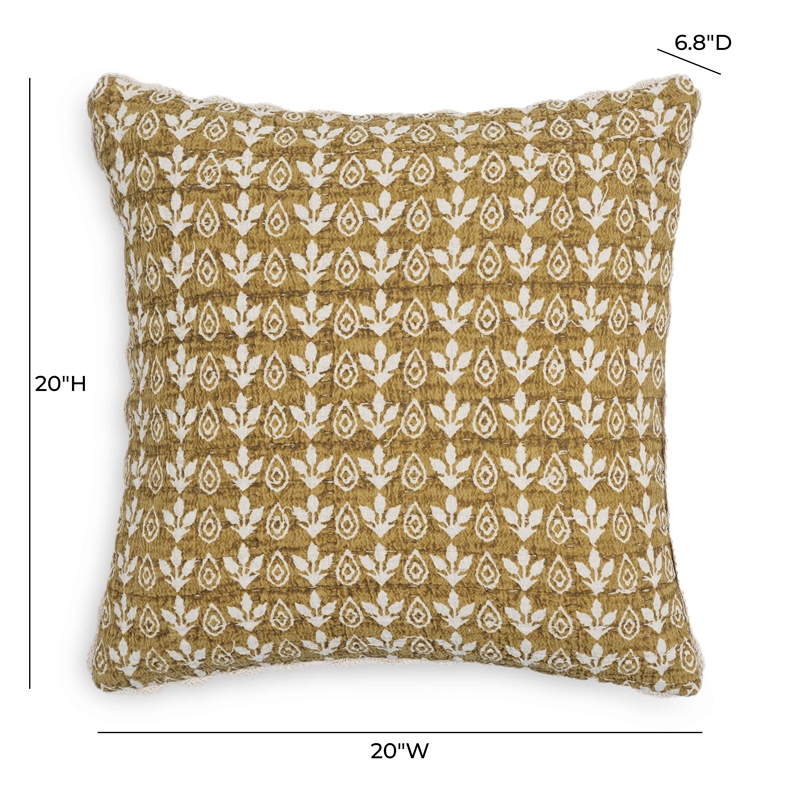 Pemberly Row Transitional Harvest Printed Cotton 20 Inch Accent Cushion