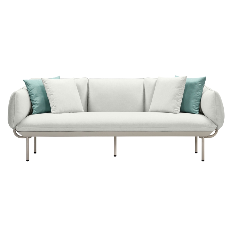 Pemberly Row Handmade Modern Transitional Light Gray Outdoor Sofa