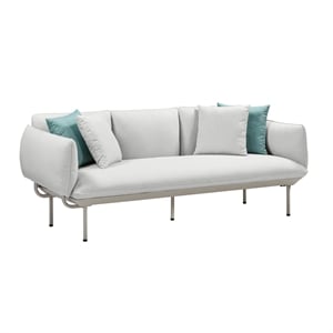 Pemberly Row Handmade Modern Transitional Light Gray Outdoor Sofa