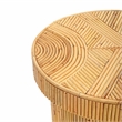 Pemberly Row Handmade Transitional Natural Rattan Side Table