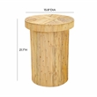 Pemberly Row Handmade Transitional Natural Rattan Side Table