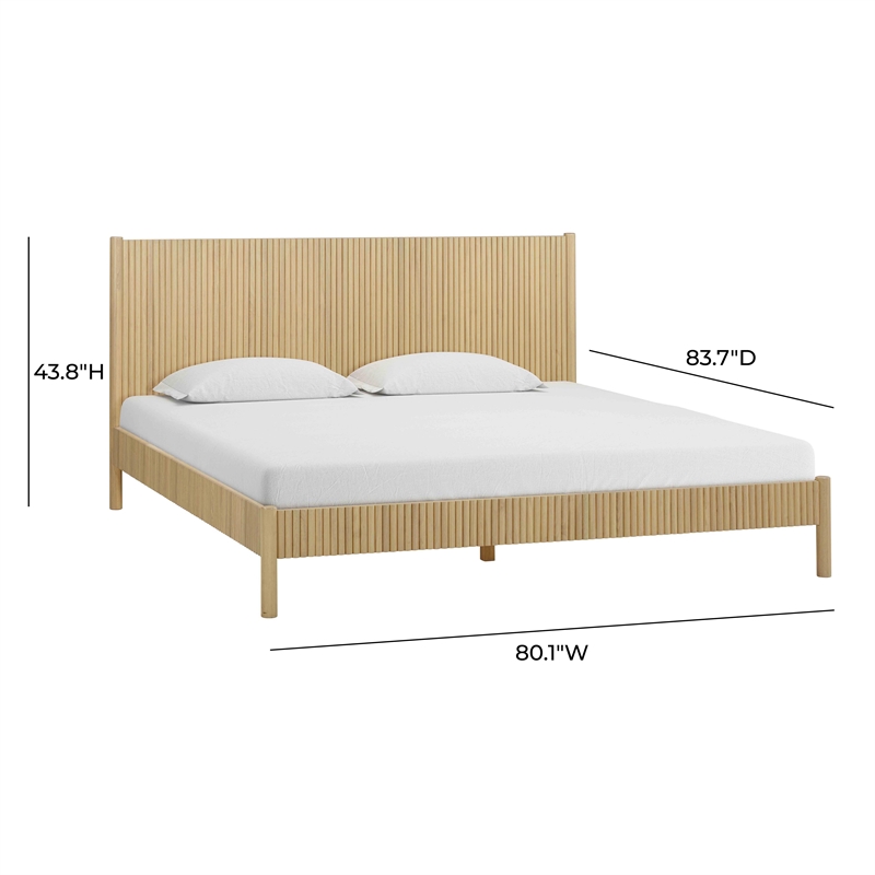 Pemberly Row Contemporary Natural Wood King Bed - 64.5