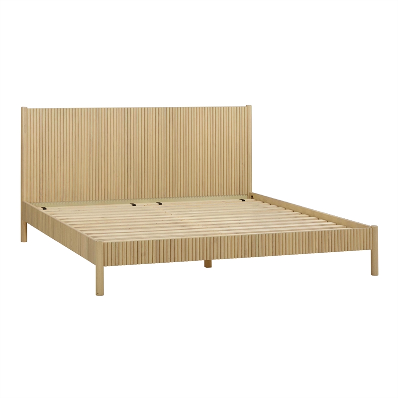 Pemberly Row Contemporary Natural Wood King Bed - 64.5