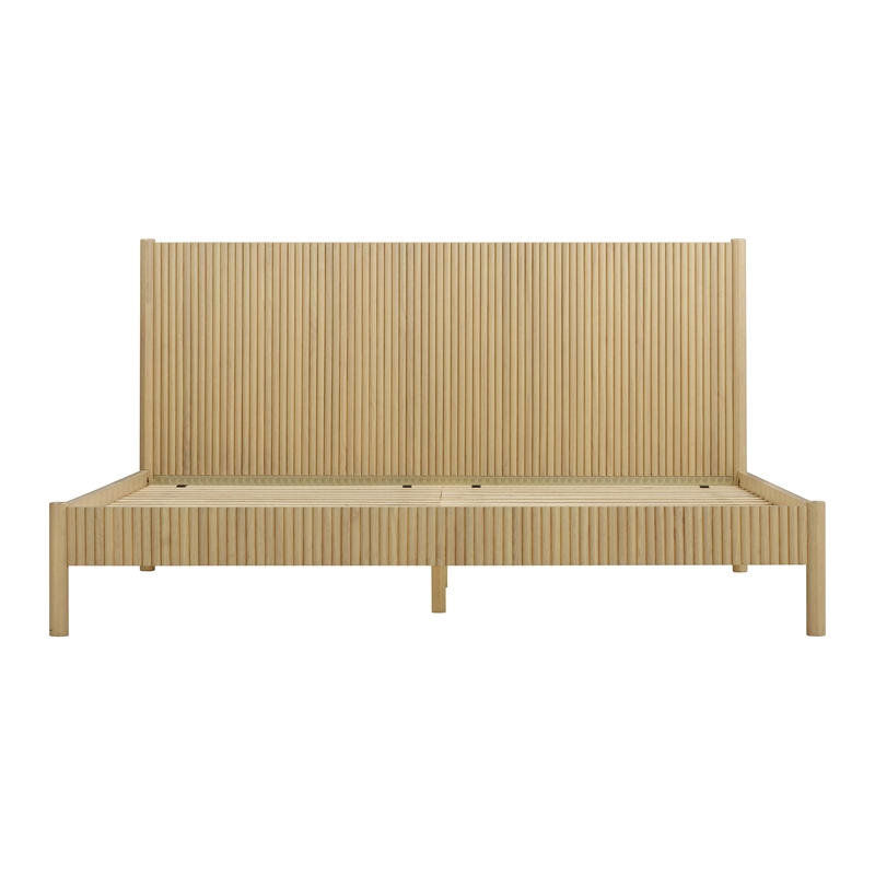 Pemberly Row Contemporary Natural Wood King Bed - 64.5