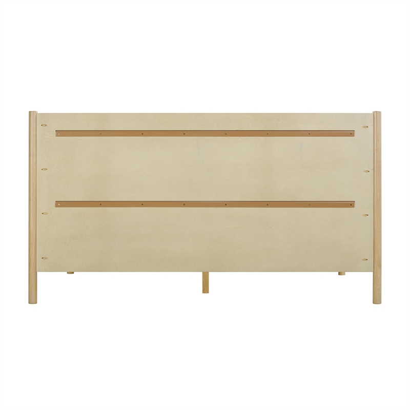 Pemberly Row Contemporary Natural Wood King Bed - 64.5