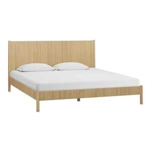 Pemberly Row Contemporary Natural Wood King Bed - 64.5&quotW x 83.7&quotD x 43.8&quotH