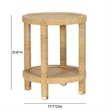 Pemberly Row Contemporary Natural Rattan Side Table - 17.7