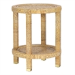 Pemberly Row Contemporary Natural Rattan Side Table - 17.7