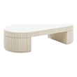 Pemberly Row Handmade Modern / Contemporary Cream Oval Coffee Table