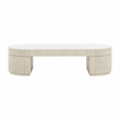 Pemberly Row Handmade Modern / Contemporary Cream Oval Coffee Table