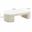 Pemberly Row Handmade Modern / Contemporary Cream Oval Coffee Table