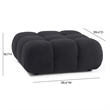 Pemberly Row Contemporary Black Vegan Shearling Modular Ottoman