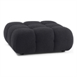 Pemberly Row Contemporary Black Vegan Shearling Modular Ottoman