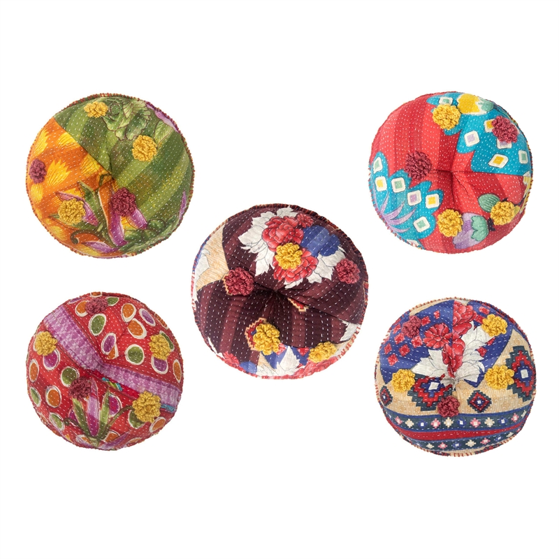 Pemberly Row Handmade Transitional Mushroom Hand Sewn Cotton Pillow