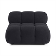 Pemberly Row Contemporary Black Vegan Shearling Modular Armless Chair