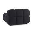 Pemberly Row Contemporary Black Vegan Shearling Modular Armless Chair