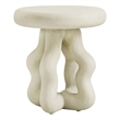 Pemberly Row Handmade Transitional Cream Textured Side Table