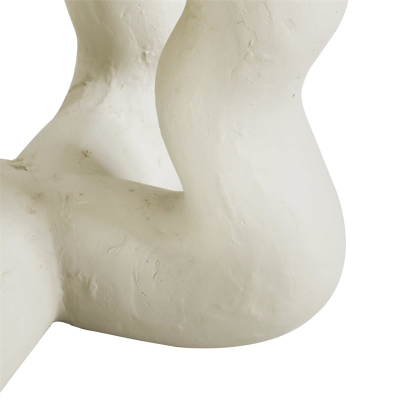 Pemberly Row Handmade Transitional Cream Textured Side Table