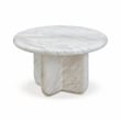 Pemberly Row Marble Indoor/Outdoor 24 inch Round Tall Coffee Table