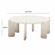 Pemberly Row Handmade Modern Transitional Cream Oak Coffee Table