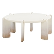 Pemberly Row Handmade Modern Transitional Cream Oak Coffee Table