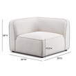 Pemberly Row White Sand Performance Corduroy Velvet Corner Chair
